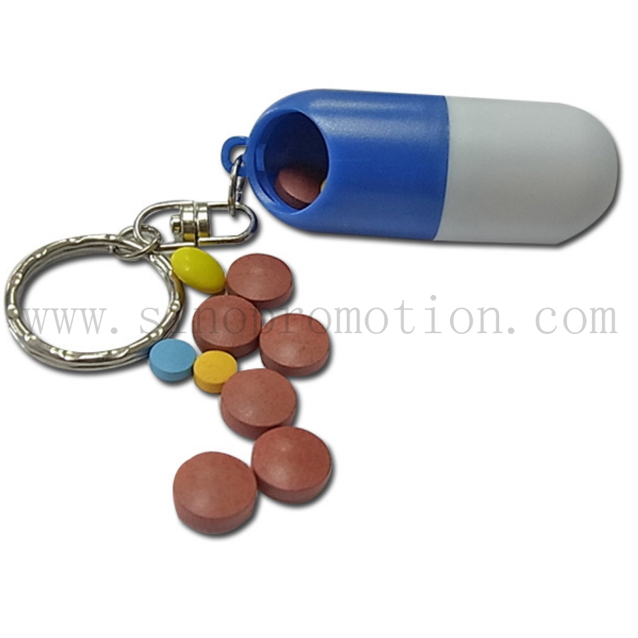 Portable pill container,pill case with keychain,pill shape pill box