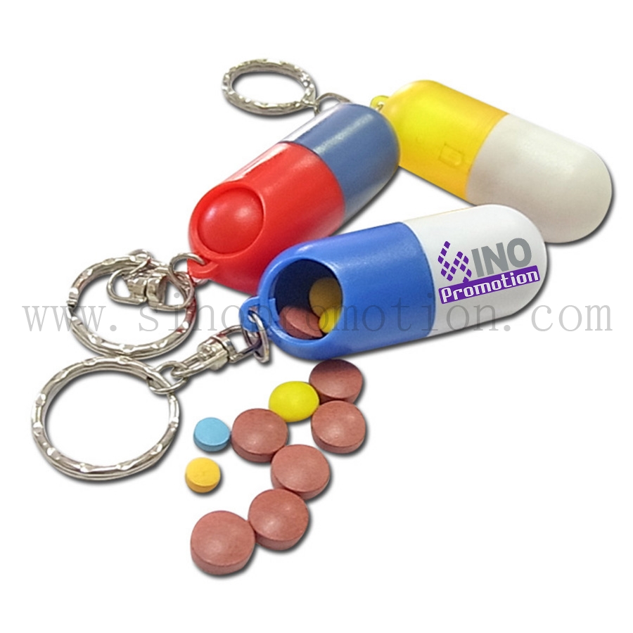 Portable pill container,pill case with keychain,pill shape pill box